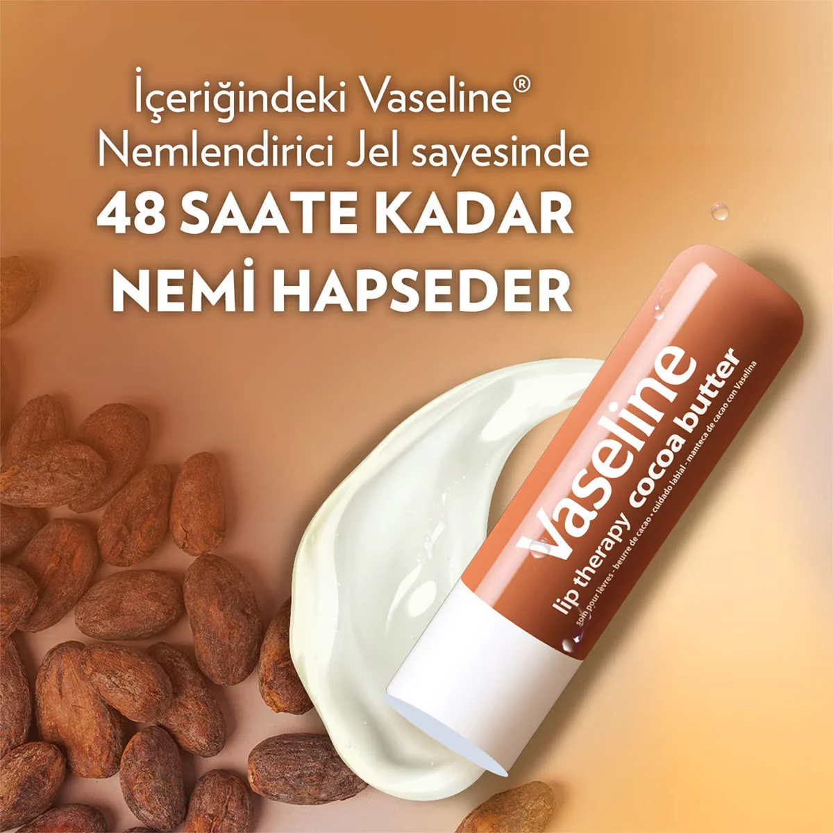 Vaseline كريم فازلين للعناية بالشفاه بزبدة الكاكاو 4.8 جرام