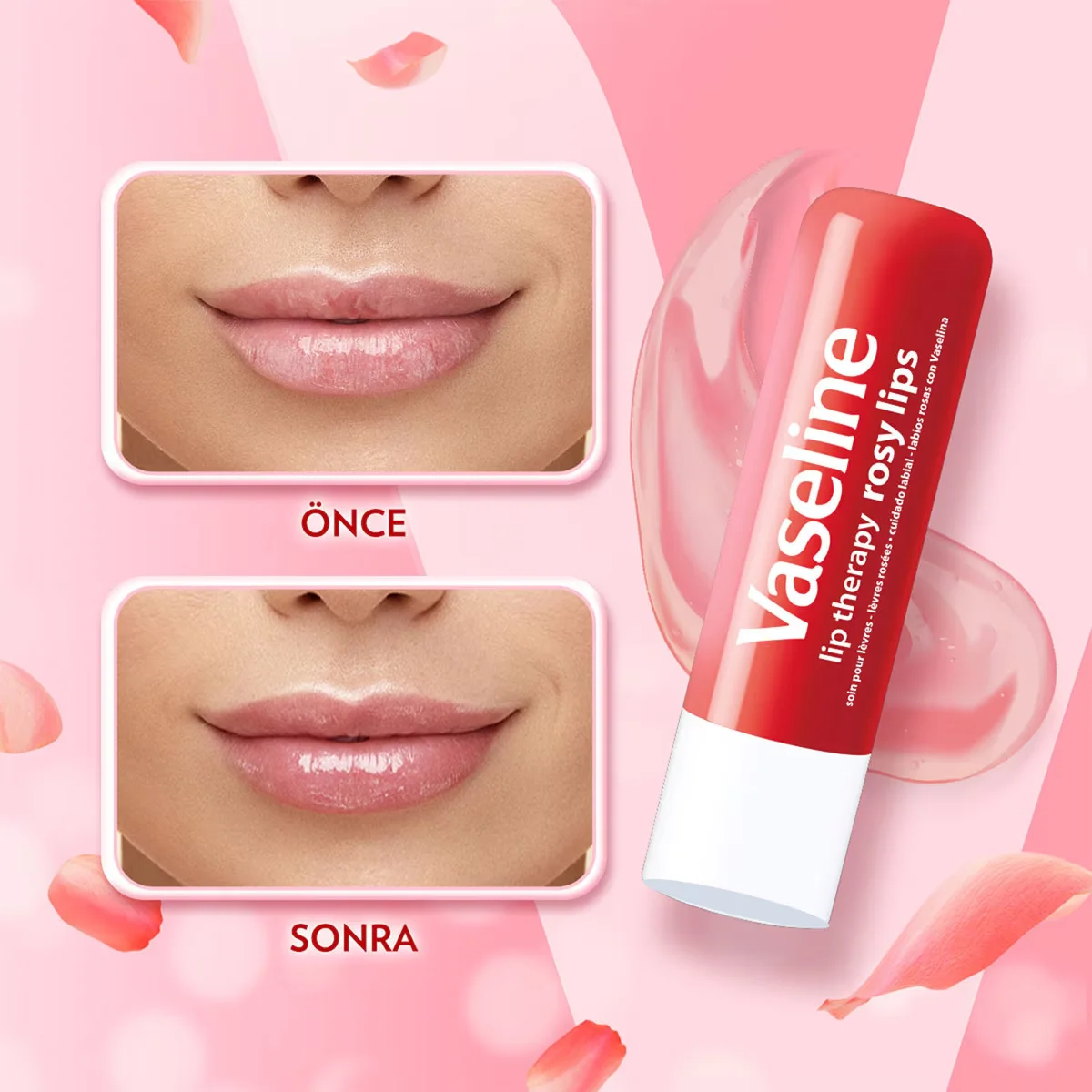 Vaseline Rosy Lips Lippenpflegecreme - Feuchtigkeit &amp; Glanz 4,8g