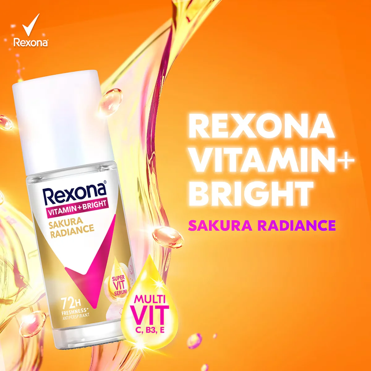 Rexona Vitamin + Bright Women's Roll-on Deodorant Sakura Radiance 45 ml