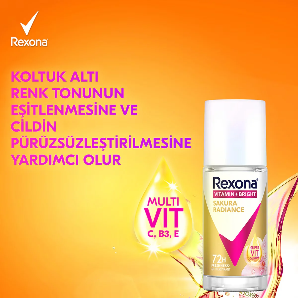 Rexona Vitamin + Bright Women's Roll-on Deodorant Sakura Radiance 45 ml