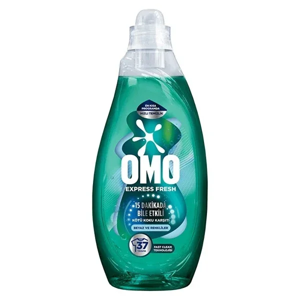 Omo Express Fresh Liquid Detergent Anti-Bad Odor White and Colored 1480 ml