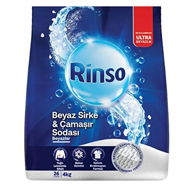 Rinso White Vinegar & Washing Soda Detergent 4kg - Anti-Graying