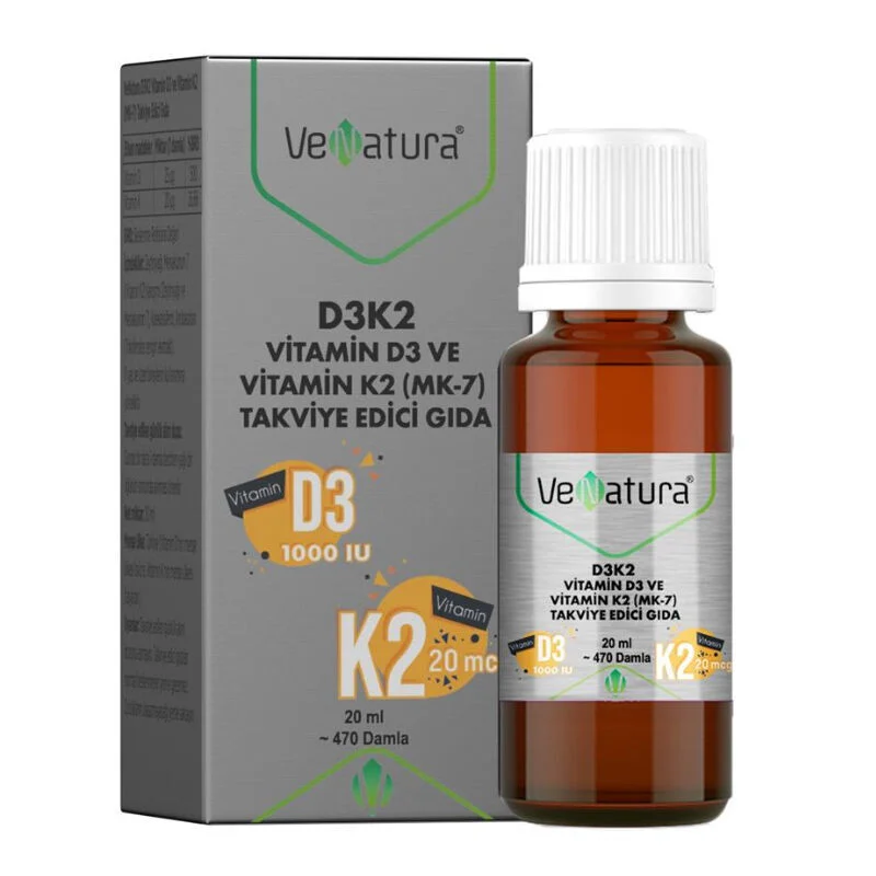 Venatura Vitamin D3 and Menaquinone 7 food Supplement 20 ml