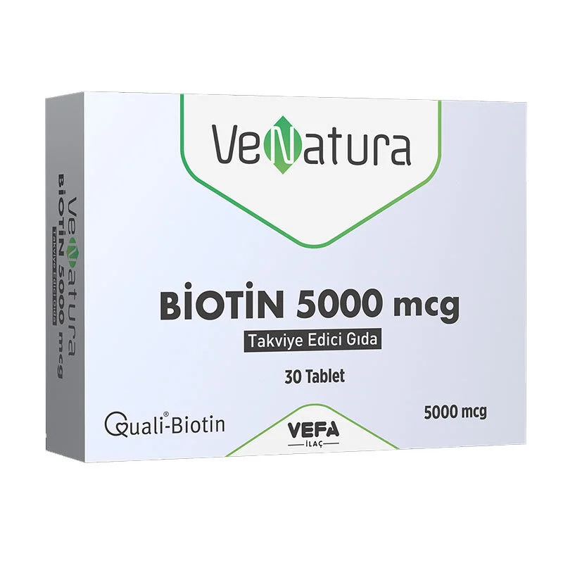 VeNatura Biotin 5000 mcg Nahrungsergänzungsmittel für Haare, Haut und Nägel