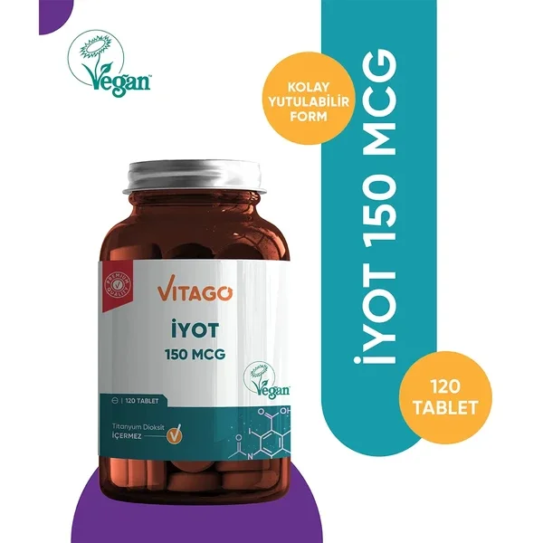 Vitago Premium Vegan Iodine 150 mcg Tablet Supplementary Food 120'li