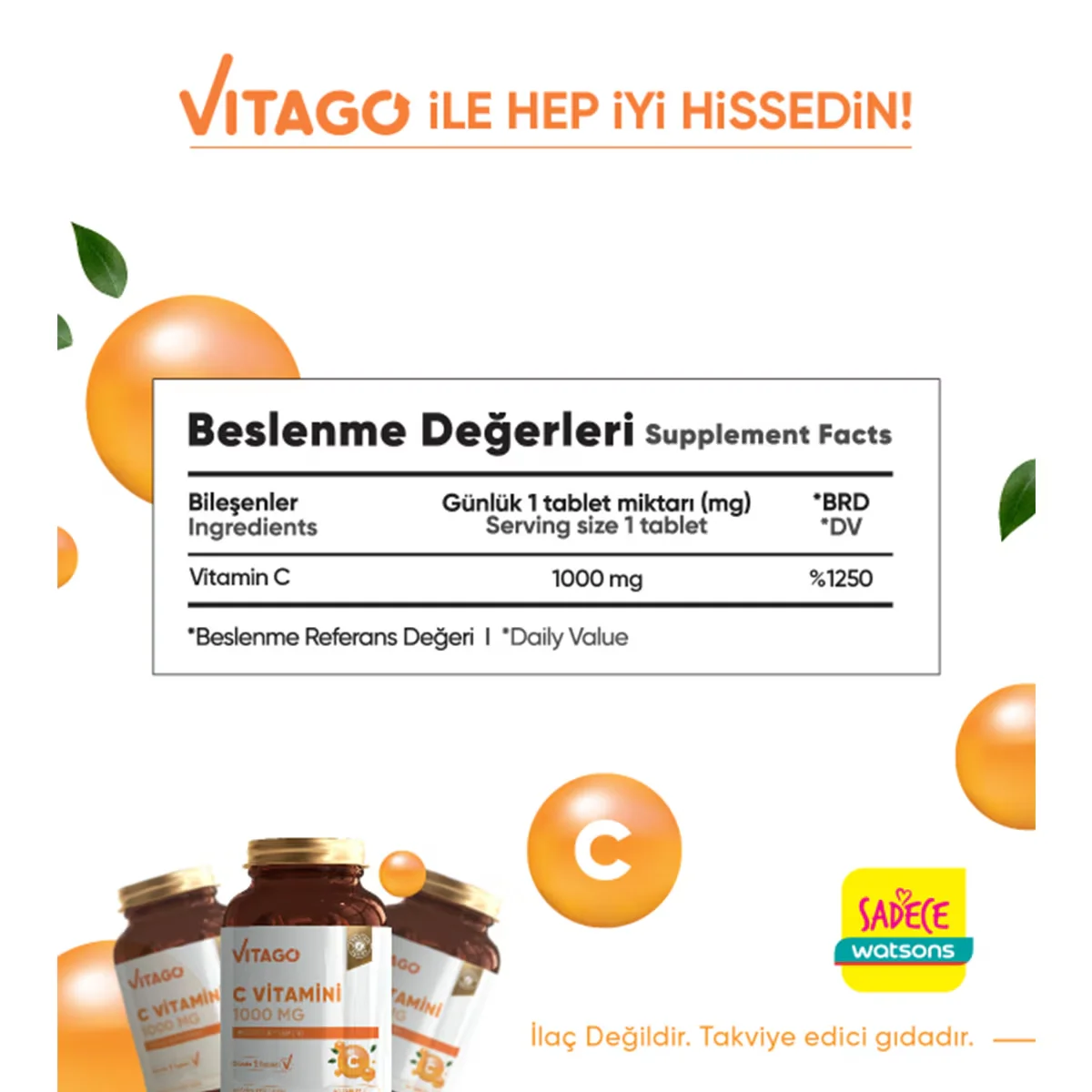 Vitago Vitamin C 1000 mg Tabletten 60 Stück