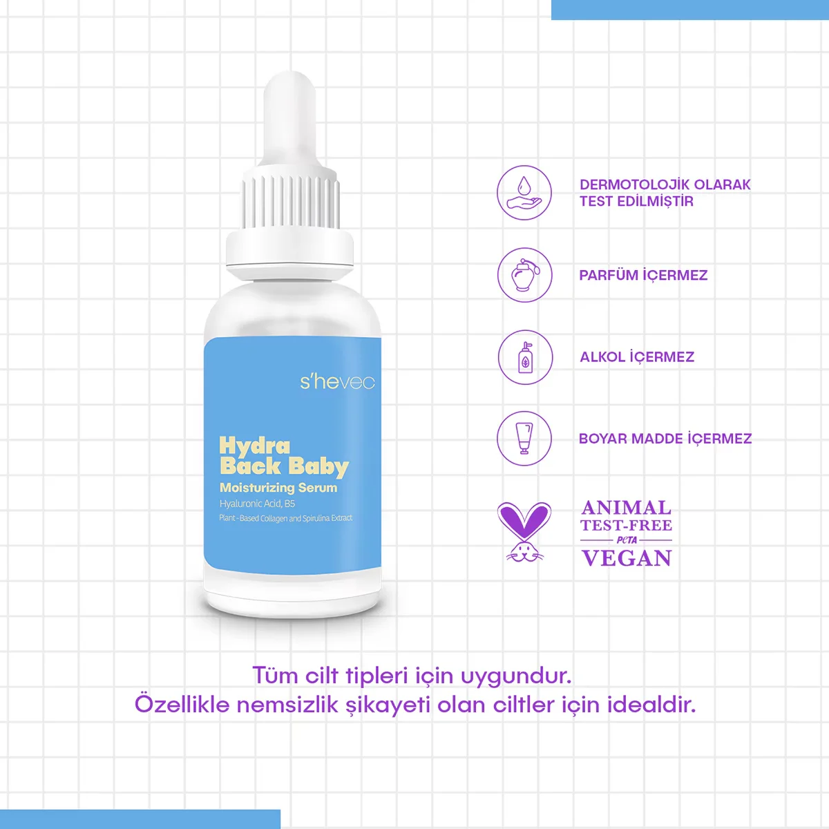 She Vec Hydra Back Baby 30ml Hyaluronsäure &amp; B5 Serum