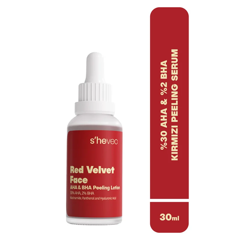 She Vec AHA+BHA Rotes Samt Gesichtspeeling Lotion 30 ml