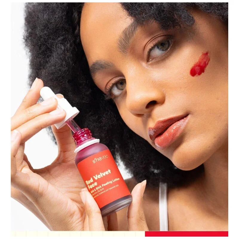 She Vec AHA+BHA Rotes Samt Gesichtspeeling Lotion 30 ml
