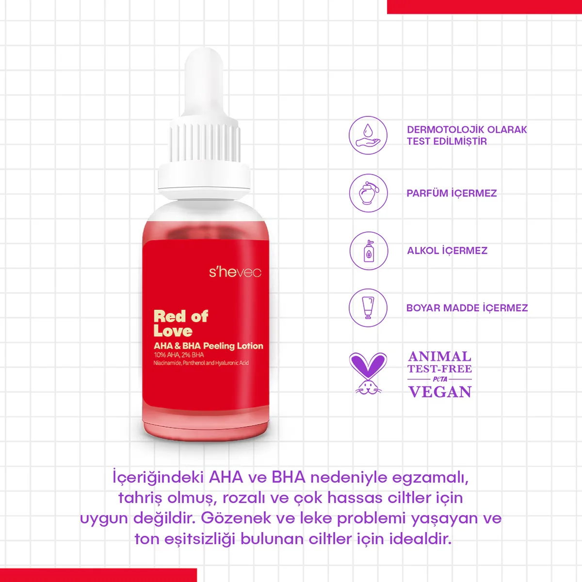 Пилинг для лица She Vec Red Of Love AHA + BHA 30 мл