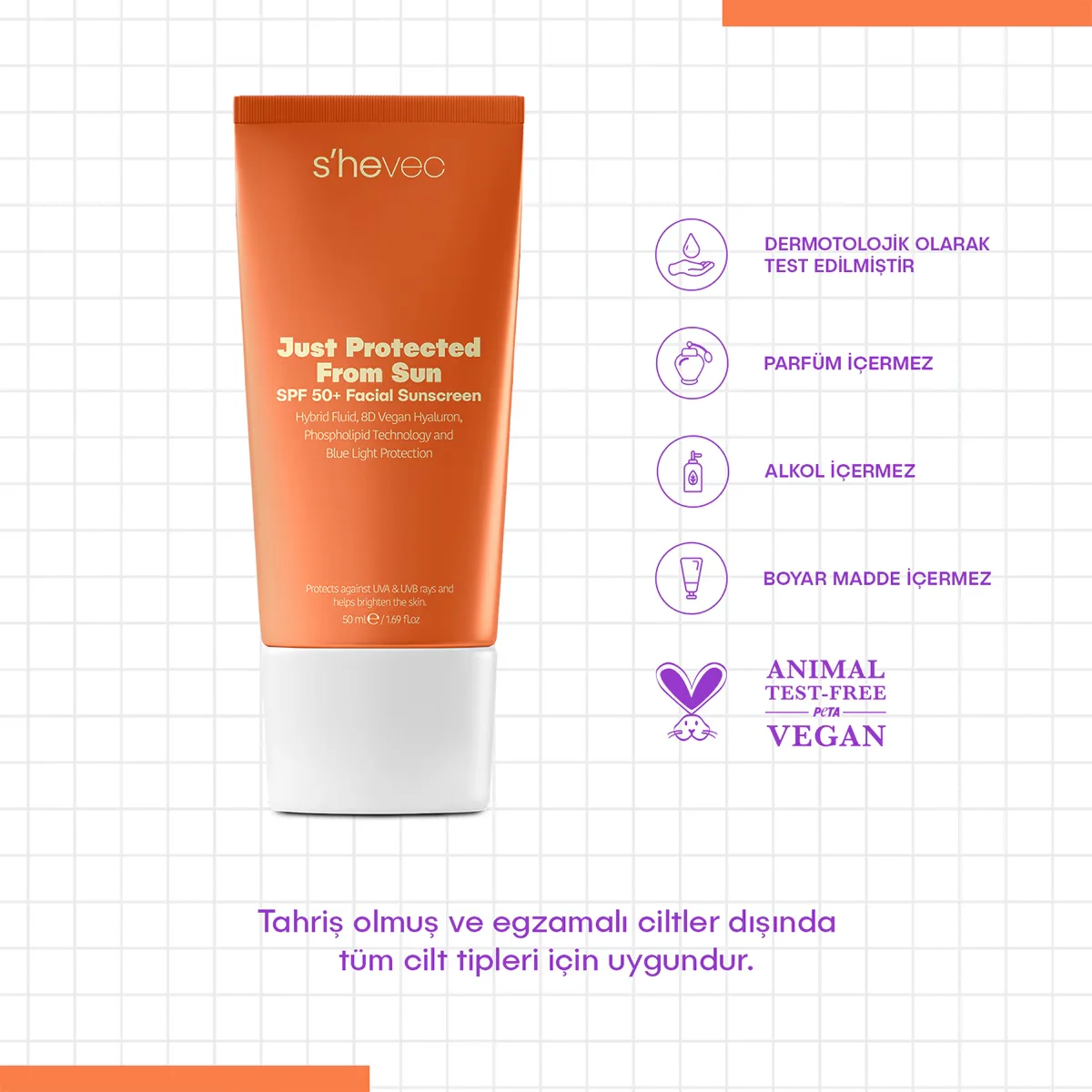 She Vec Just Protected From Sun Spf50+ 50 ml