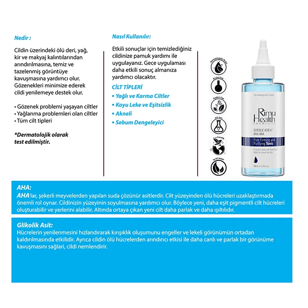 Glykolisches Säure AHA Porenverfeinerndes Tonic 200ml
