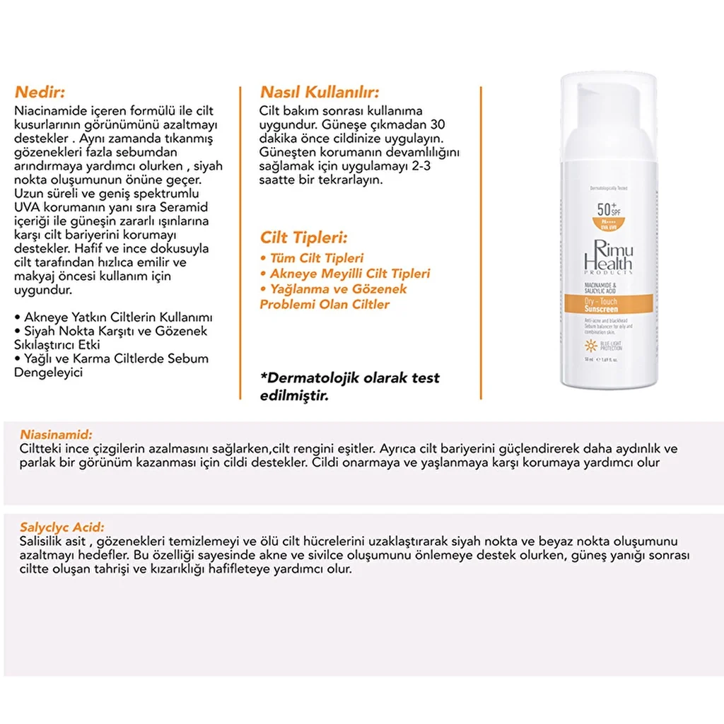 Rimu Health Spf50+ Sunscreen For Oily And Combination Skin 50 ml