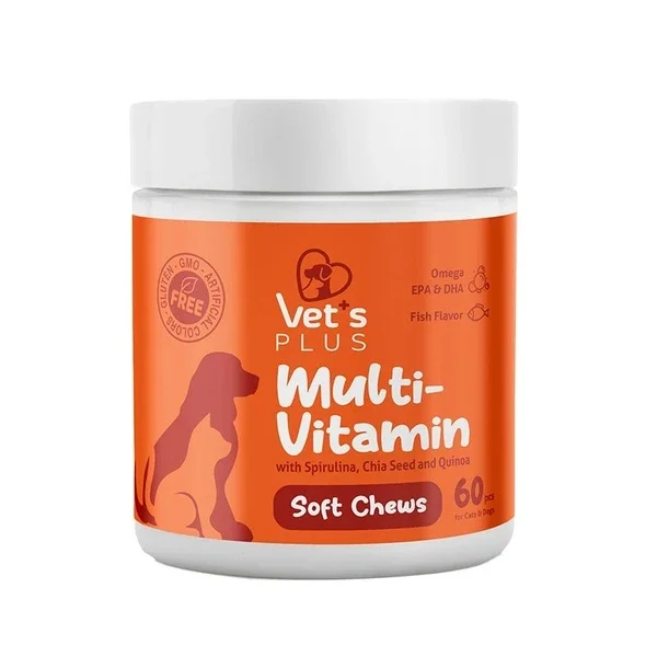 Vet's Plus Multi-vitamin Spirulina Vitamin Chewable Tablets For Cats And Dogs 60 pcs