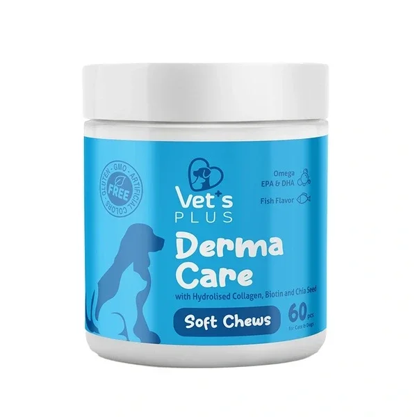 Vet's Plus Derma Care Skin And Fur Structure Support For Cats And Dogs Chewable Tablets 60 pcs