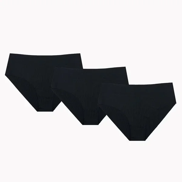 NBB 3-Pack Laser Cut High Waist Panties M Black