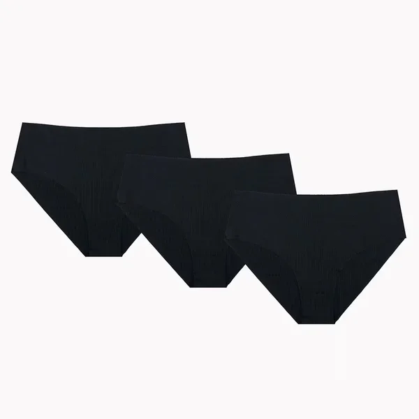 NBB 3-Pack Laser Cut High Waist Panties S Black