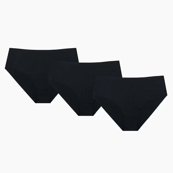 Nbb Laser Cut Panties Black l 3-Pack 330