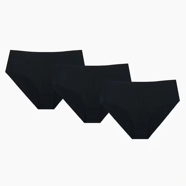 Nbb Laser Cut Panties Black M 3-Pack 330