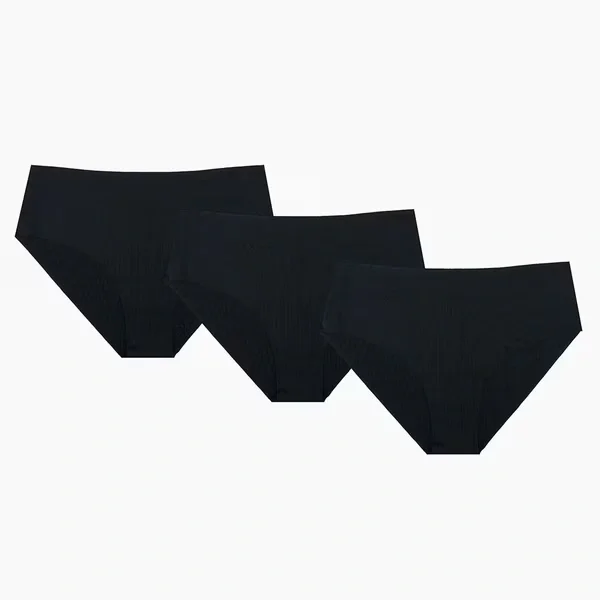 Nbb Laser Cut Panties Black Xl 3-Pack 330