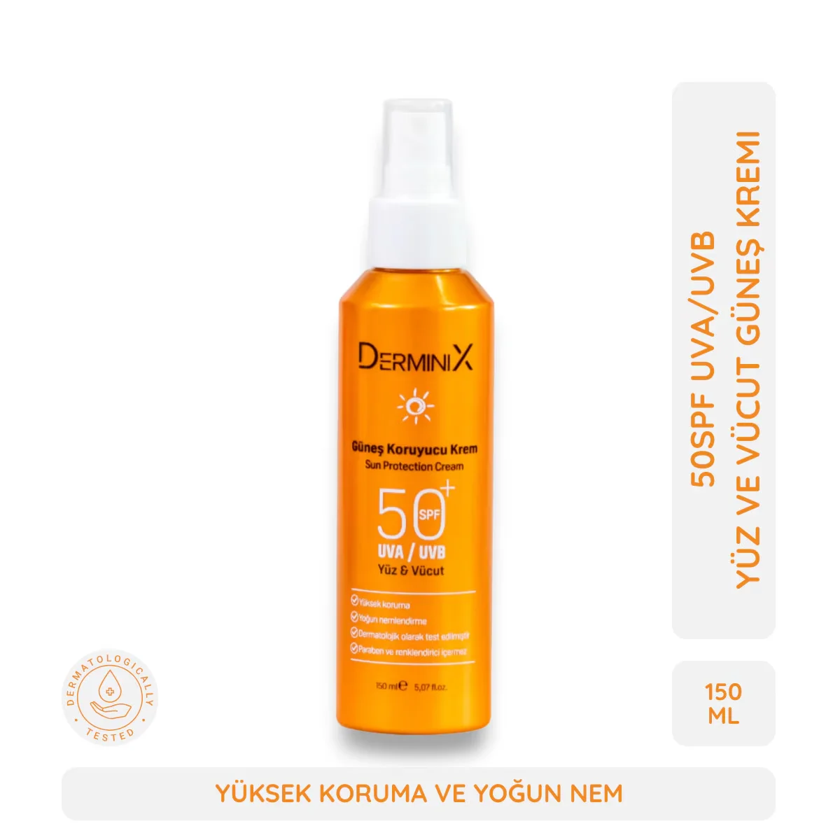 Derminix Face And Body Sunscreen Spray Cream Spf50+ 150 ml