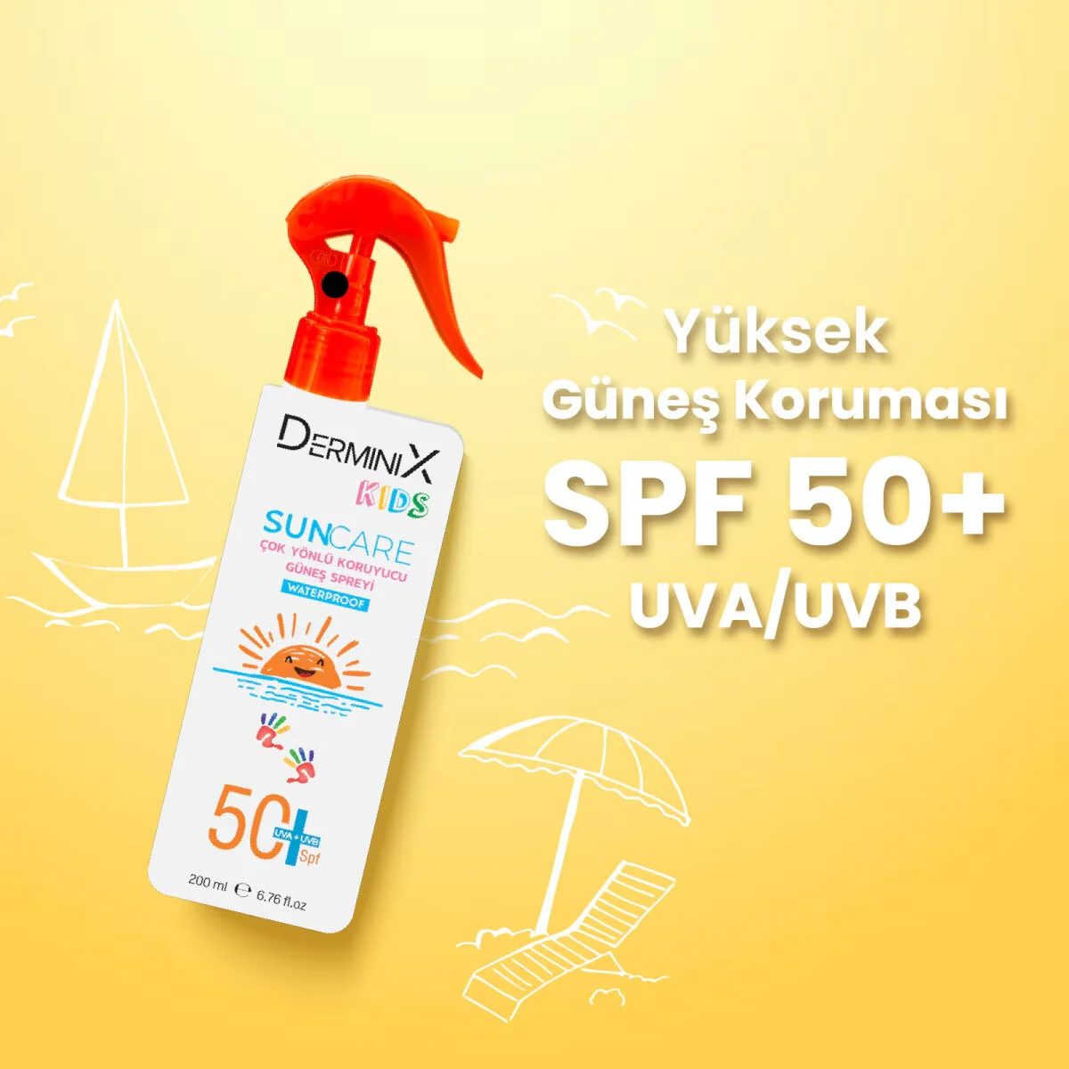 Derminix Kids Sonnencreme SPF 50 mit Aloe &amp; Sheabutter 200ml