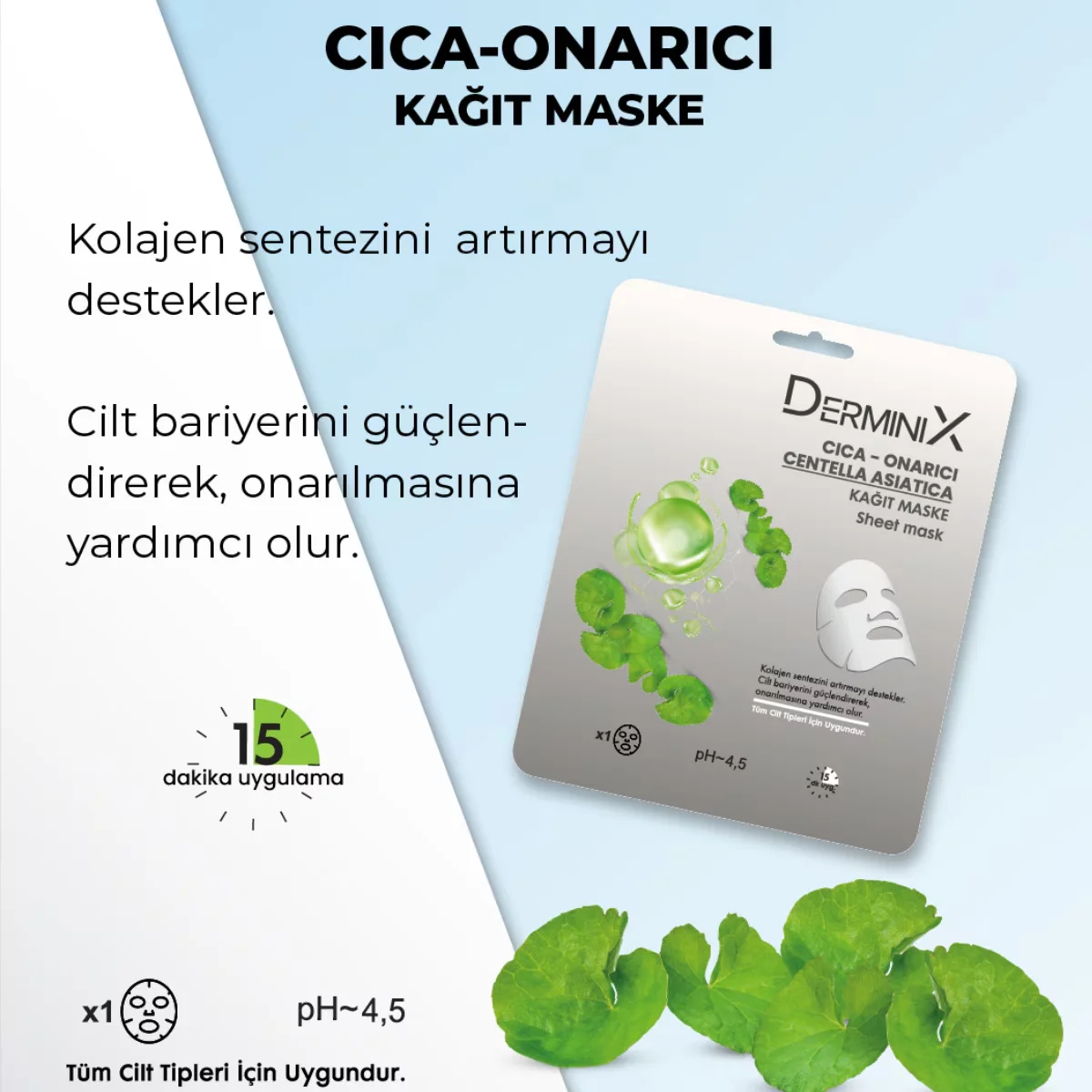 Маска для лица Derminix Cica увлажняющая - антивозрастная и восстанавливающая