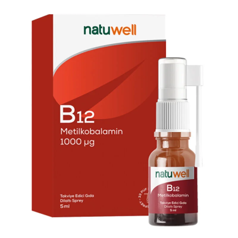 Natuwell B12 1000 ug Supplementary Food Sublingual Spray 5 ml