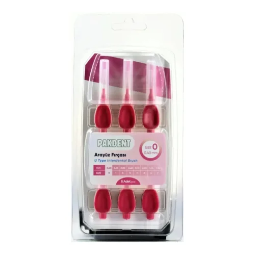 Pakdent Interdental Brush Pink 0.40 mm 6 pcs