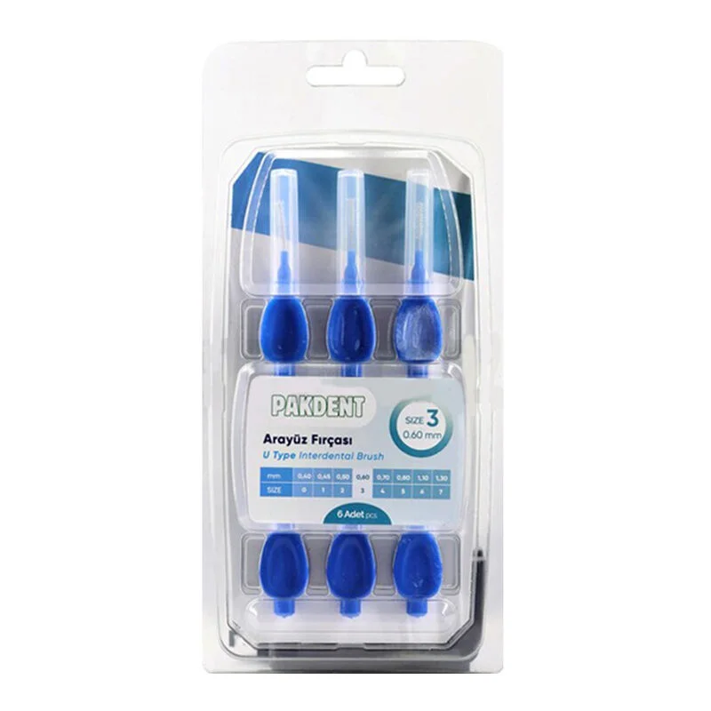 Pakdent Interdental Brush Blue 0.60 mm 6 pcs