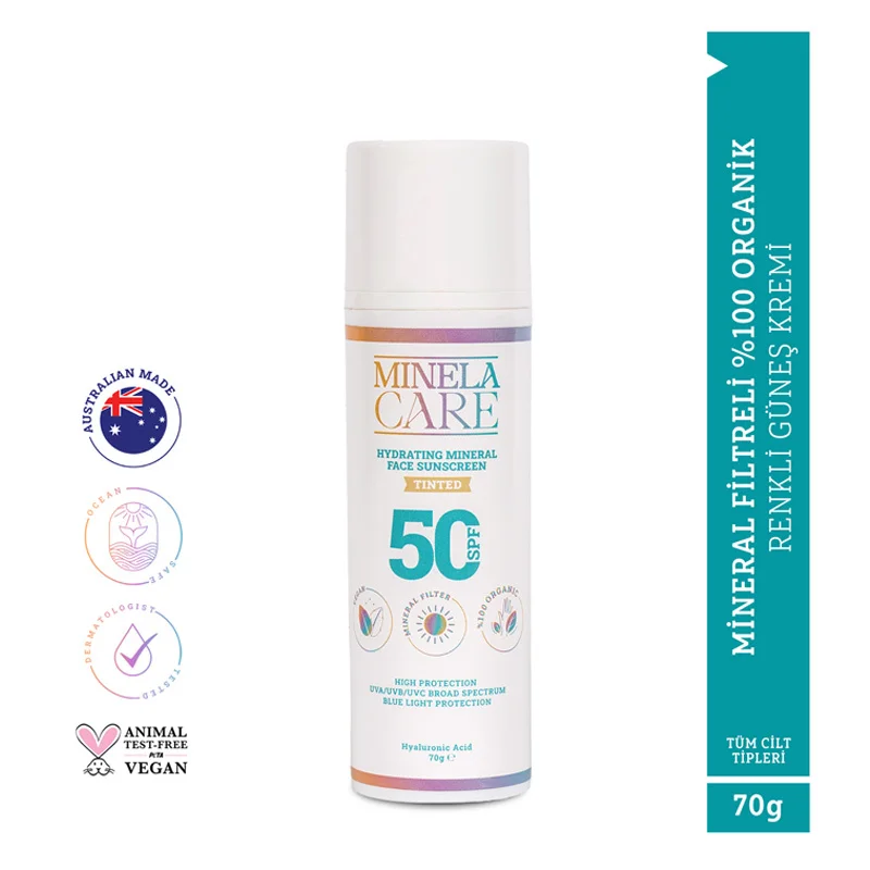 Minela Care كريم مينيلا كير المرطب للوجه بعامل حماية من الشمس 50، 70 غرام