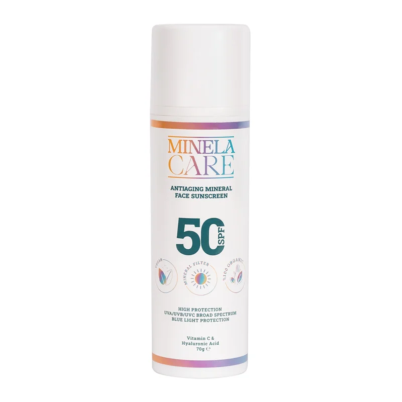 Minela Care Anti-aging Organic Mineral Filter Face Sun Cream Spf50+ 70 gr