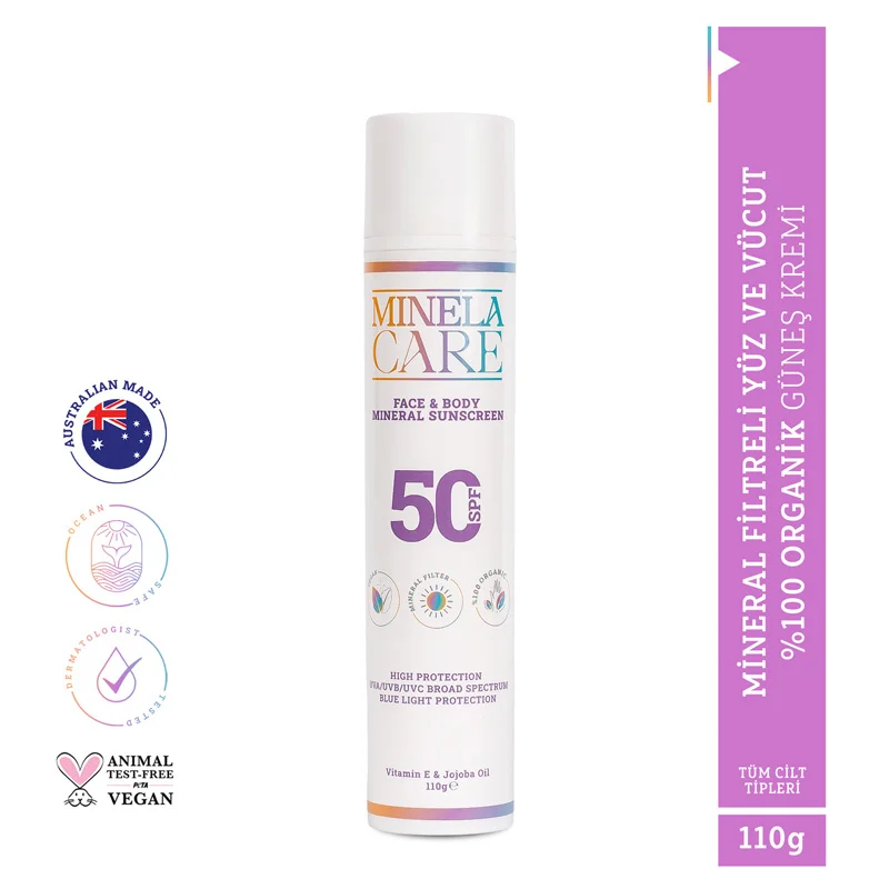 Minela Care Organic Mineral Filter Spf50+ Face And Body Sun Cream 110 gr