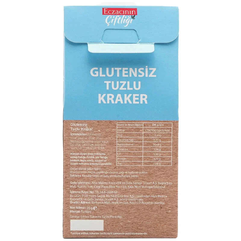 Eczacının Çiftliği Apothecary's Farm Gluten Free Saltine Crackers 35 g