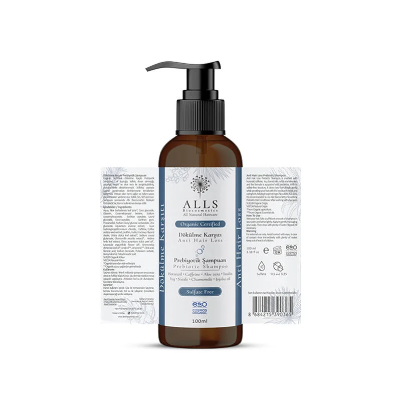 Alls Biocosmetics Bio Präbiotisches Anti-Haarausfall Shampoo 100ml