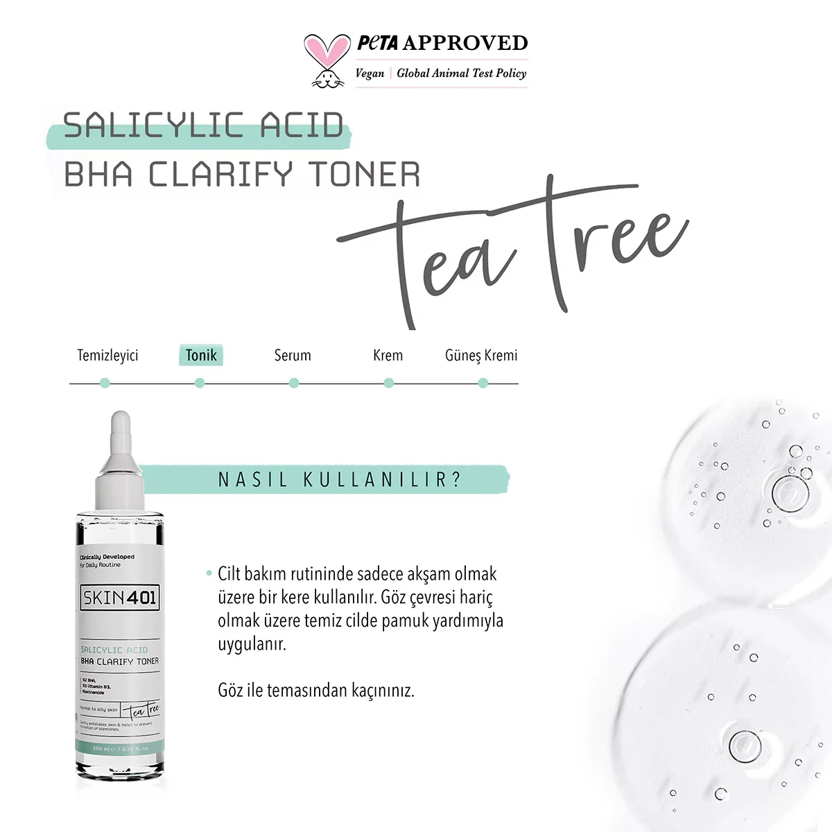 Skin401 Salicylsäure BHA Klärendes Gesichtswasser - 200ml