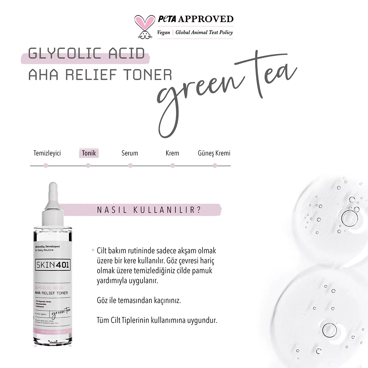 Skin401 AHA Relief Toner mit Glykolsäure 200ml