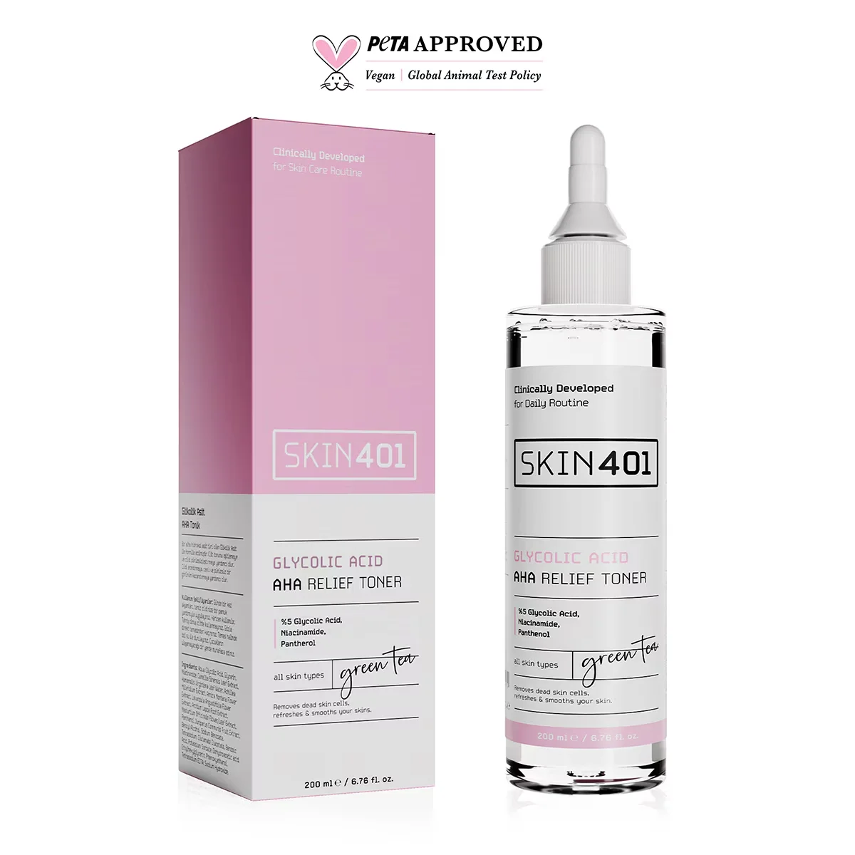 Skin401 AHA Relief Toner mit Glykolsäure 200ml