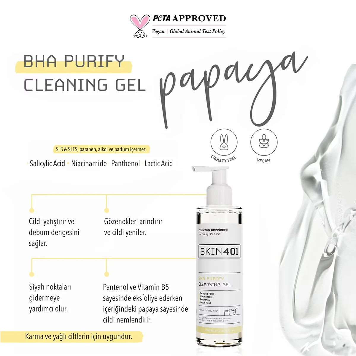Гель для умывания Skin401 BHA Purify 200 мл
