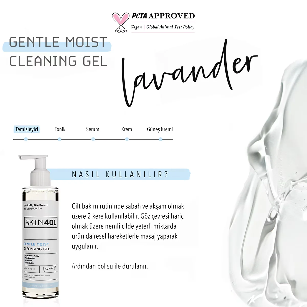 Skin401 Sanftes Feuchtigkeitsreinigungs-Gel - Hydratisierend 200 ml