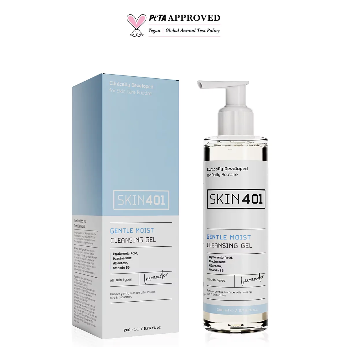 Skin401 Sanftes Feuchtigkeitsreinigungs-Gel - Hydratisierend 200 ml