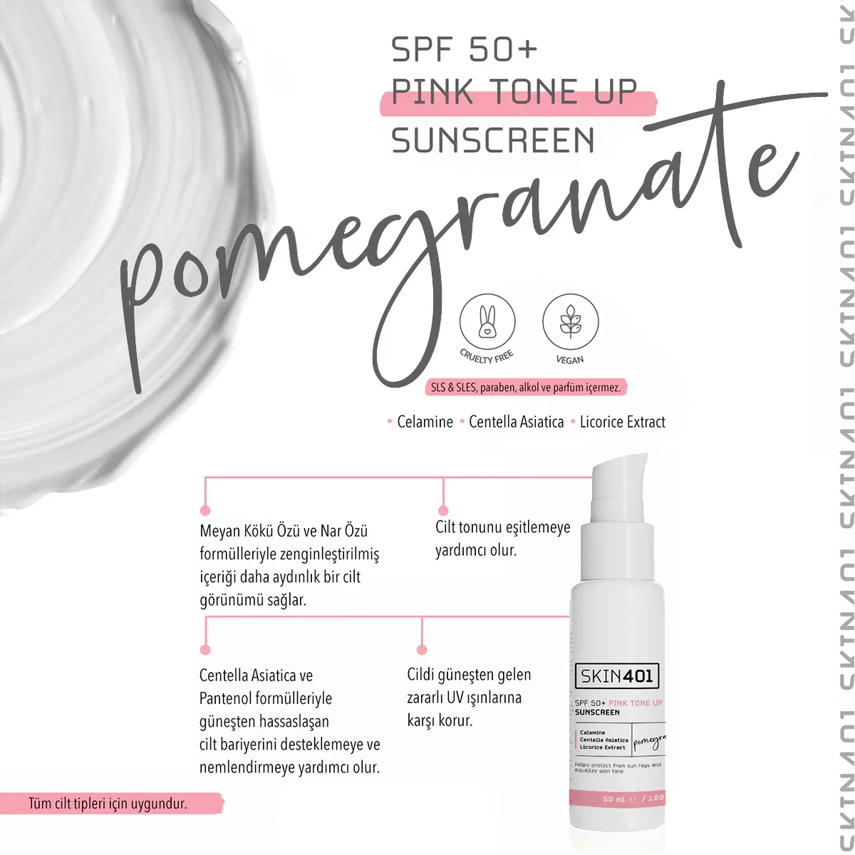 Солнцезащитный крем Skin401 SPF 50 с розовым оттенком 50 мл