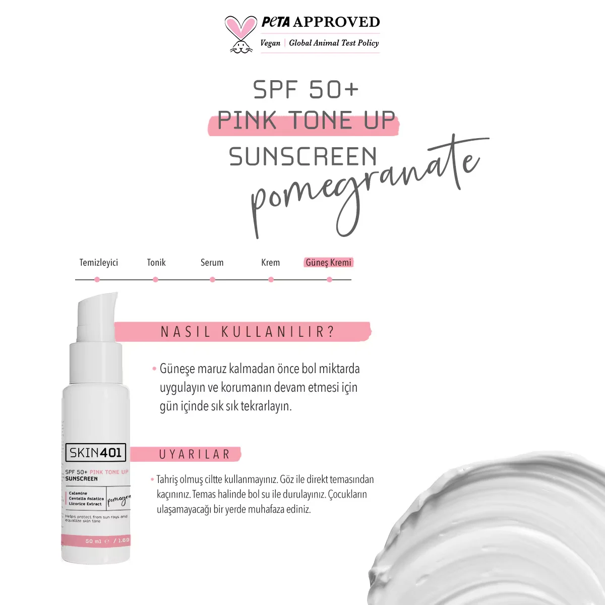 Солнцезащитный крем Skin401 SPF 50 с розовым оттенком 50 мл