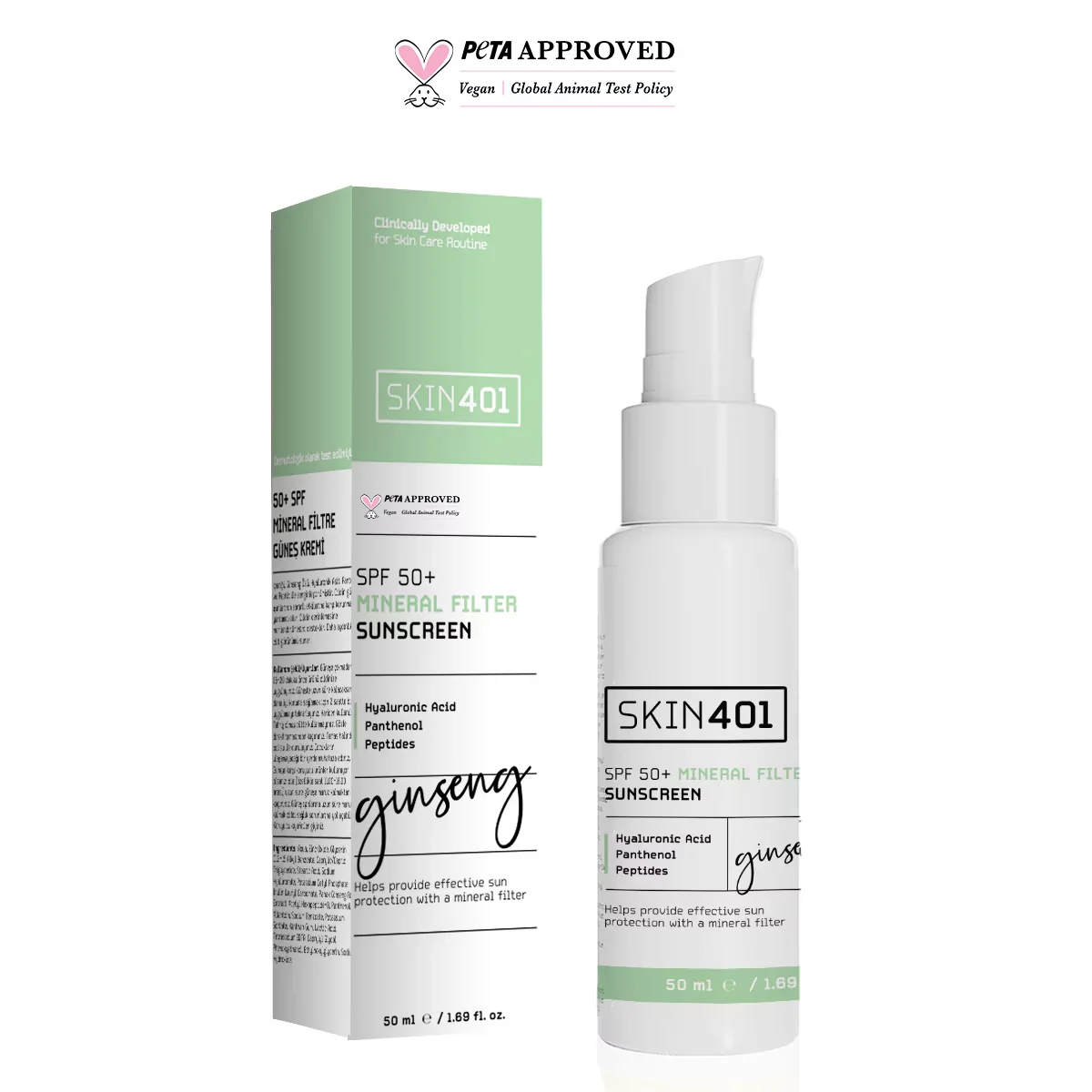 Skin401 SPF 50+ Mineral Sonnencreme - 50ml