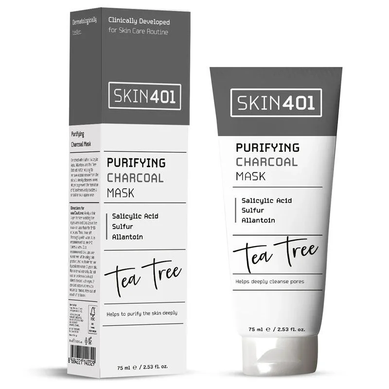 Skin401 Reinigende Aktivkohle-Gesichtsmaske - 75ml