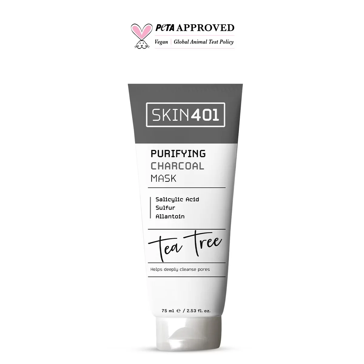 Skin401 Reinigende Aktivkohle-Gesichtsmaske - 75ml