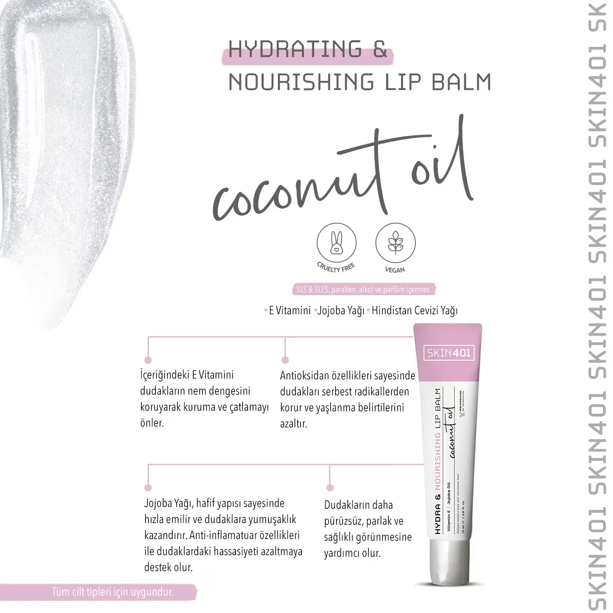Skin401 مرطب ومغذي للشفاه من سكين401، 15 مل