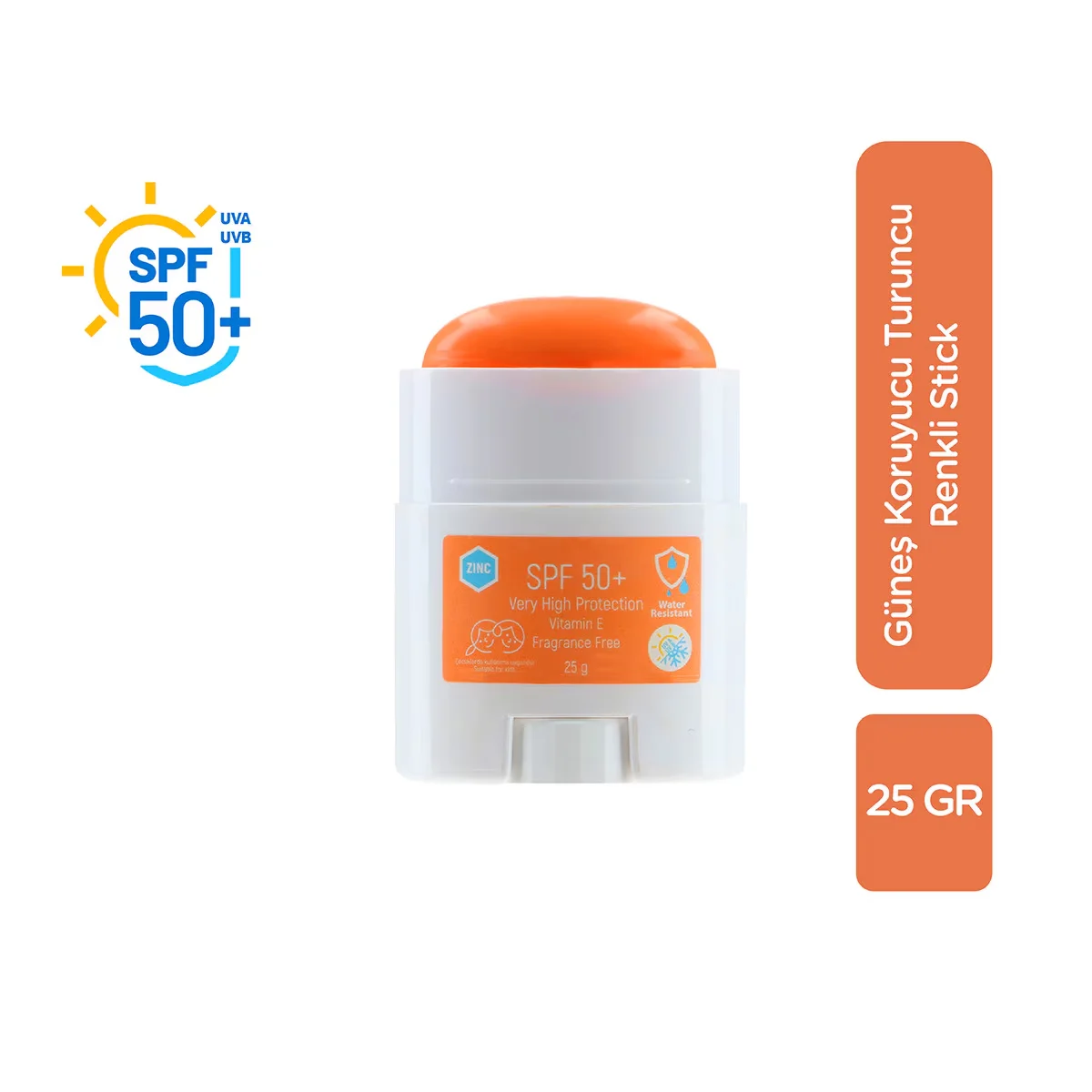 Солнцезащитный стик цветной оранжевый SPF 50 25 г от Билге Озтюрк