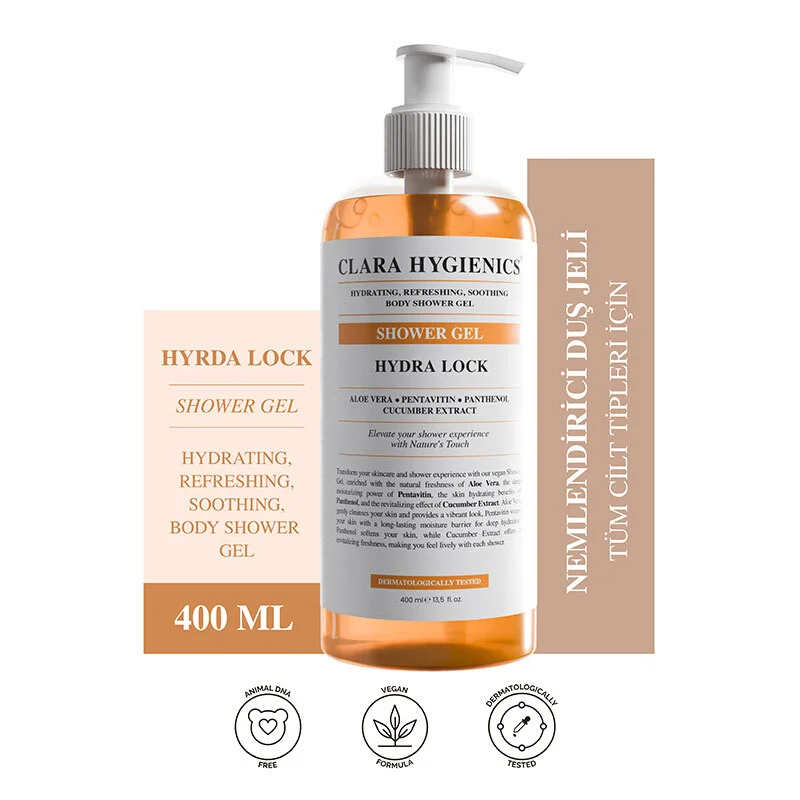 Clara Hygienics Hydra Lock Feuchtigkeitsspendendes Duschgel 400ml