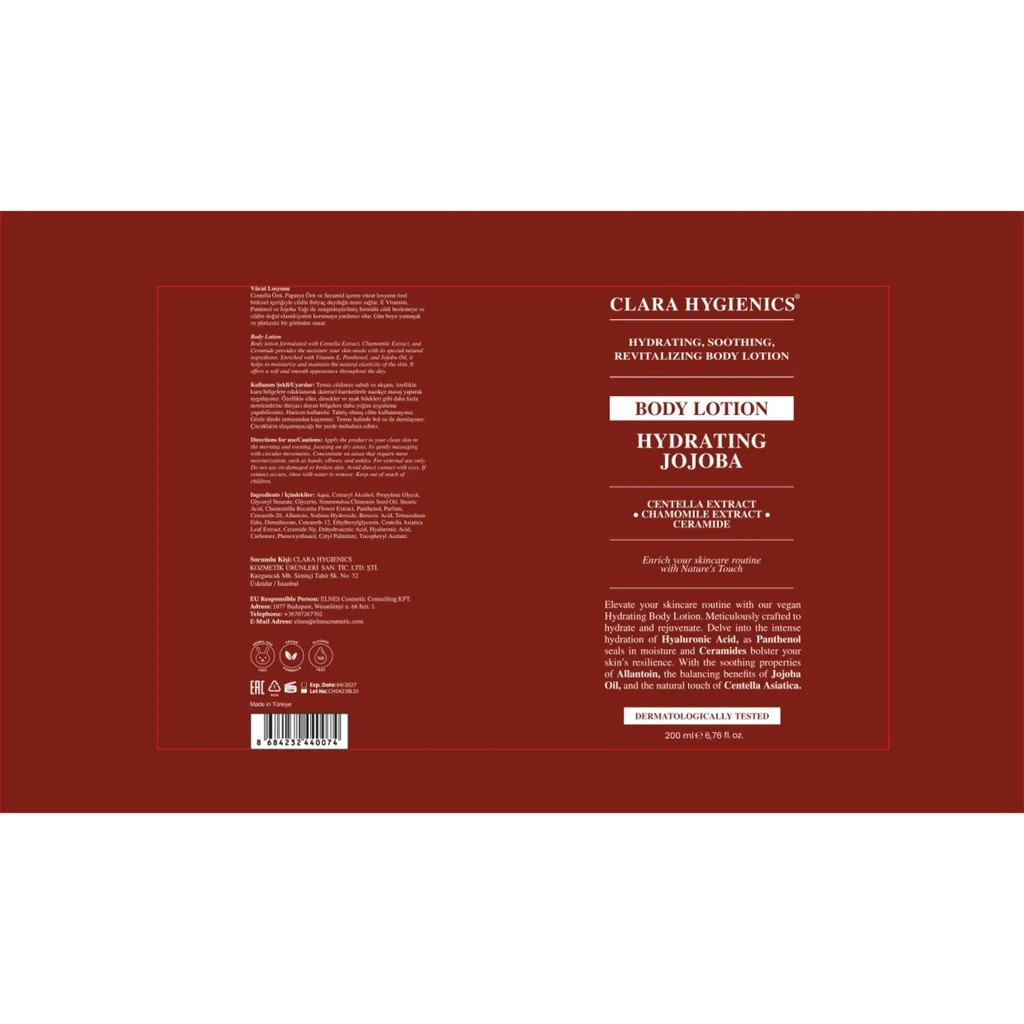 Clara Hygienics Jojoba Körperlotion 200ml